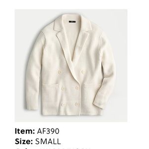 Double-breasted sweater-blazer in warm ivory size small